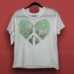 Fifth Sun Peace,Heart and Daisies Tee Large
